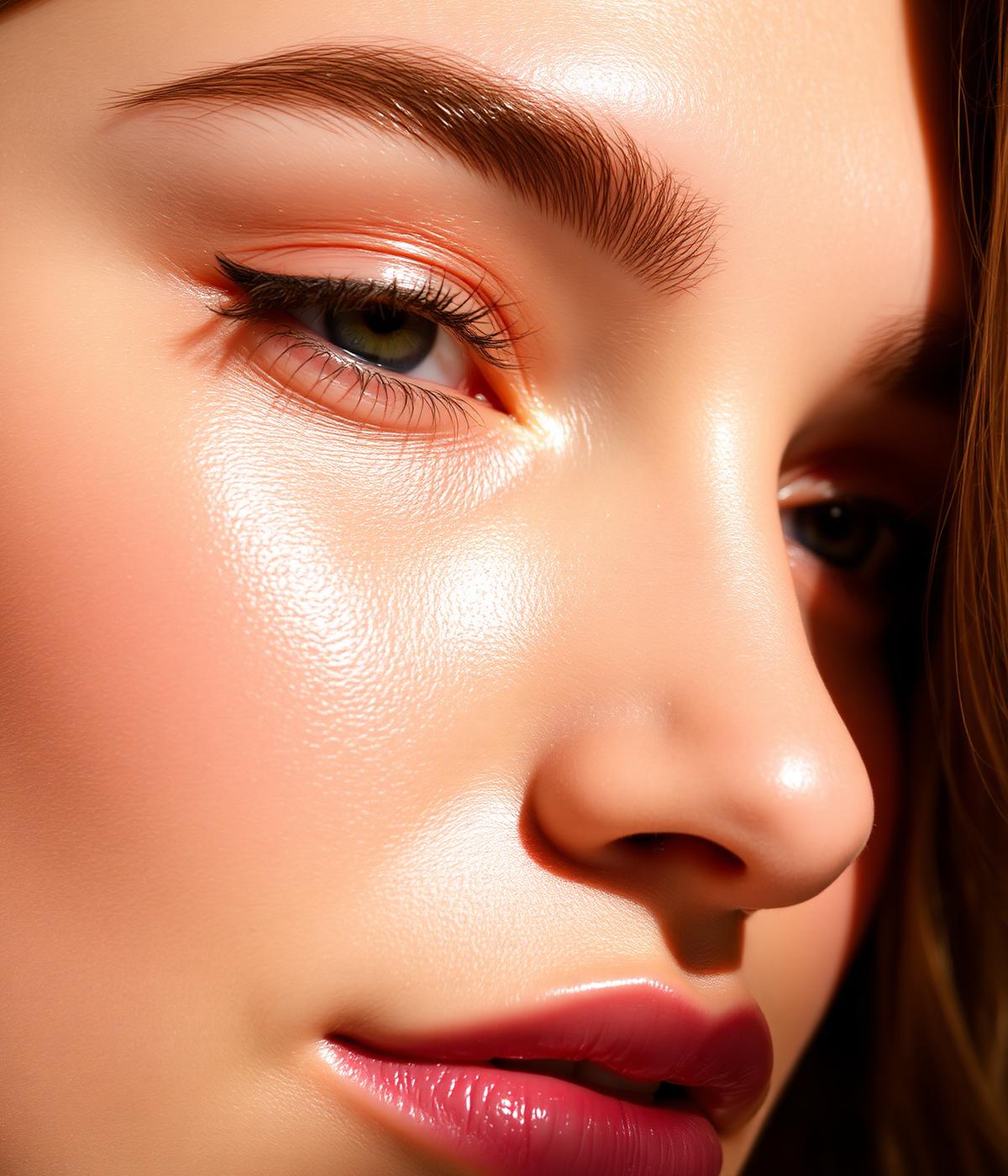 Close-up of healthy, glowing skin